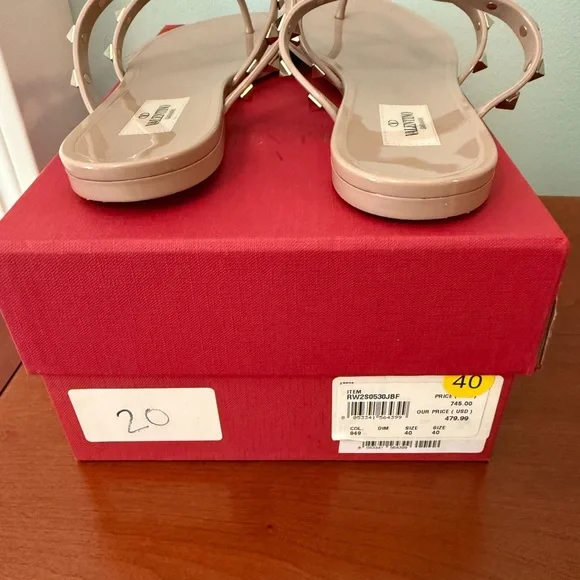 Valentino Women's Beige/Nude Rock Studded Sandals - Picture 4 of 8